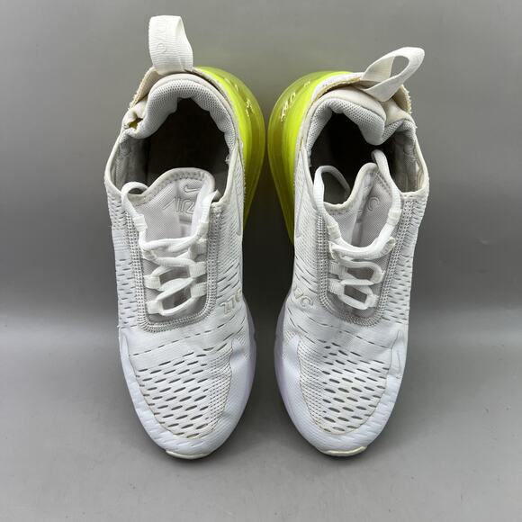 Nike Air Max 270 Running Shoes Women Size 7 White Volt Green Comfort Sneakers - Picture 5 of 9